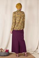 Tesettür giyim SARI ALVİNA MİX DESENLİ FİYONK YAKA BLUZ 4083