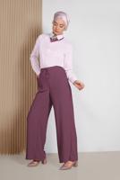 Tesettür giyim PEMBE ALVİNA GİZLİ DÜĞMELİ KLASİK BLUZ 4093