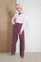 Tesettür giyim PEMBE ALVİNA GİZLİ DÜĞMELİ KLASİK BLUZ 4093