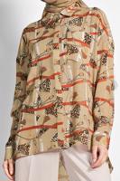 Hijab clothing BROWN ALVINA FLOUNCE BLOUSE 4116 