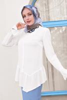 Hijab clothing CREAM ALVINA FLOUNCED-HEM BLOUSE 4234 