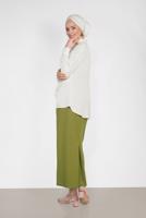 Tesettür giyim KREM ALVİNA ÖNDEN BÜZGÜLÜ BLUZ 4281