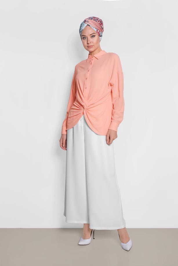 Hijab clothing POWDER SMOCKED BLOUSE 4281  - TRENDTESETTÜR
