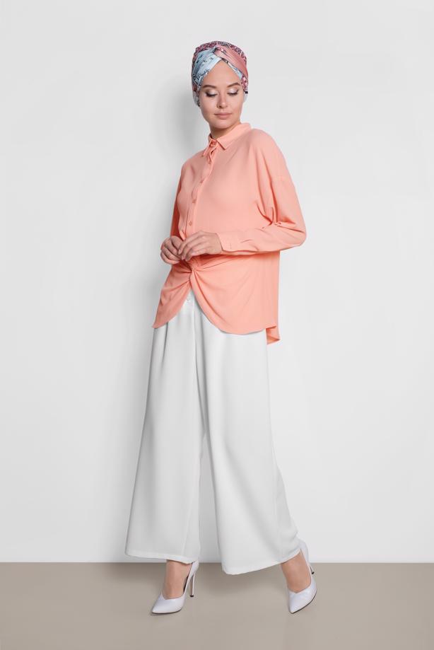 Hijab clothing POWDER SMOCKED BLOUSE 4281  - TRENDTESETTÜR