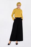 Hijab clothing ORANGE ALVINA EMBROIDERED RUFFLED COLLAR BLOUSE T 4336  