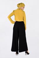 Hijab clothing ORANGE ALVINA EMBROIDERED RUFFLED COLLAR BLOUSE T 4336  