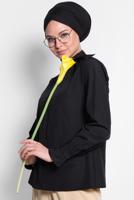 Vêtements hijab NOIR ALVINA BLOUSE À NŒUDS 4372