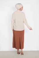 Tesettür giyim BEJ ALVİNA KOL DETAYLI BLUZ 4431