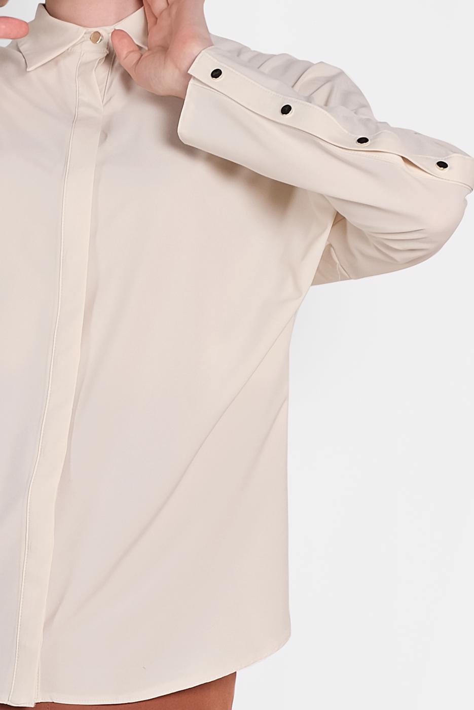 Tesettür giyim BEJ ALVİNA KOL DETAYLI BLUZ 4431