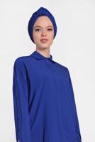 Tesettür giyim LACİVERT ALVİNA KOL DETAYLI BLUZ 4431