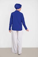 Tesettür giyim LACİVERT ALVİNA KOL DETAYLI BLUZ 4431