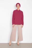 Tesettür giyim FUŞYA ALVİNA KOL DETAYLI BLUZ 4431
