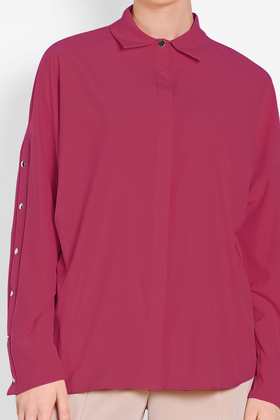 Tesettür giyim FUŞYA ALVİNA KOL DETAYLI BLUZ 4431