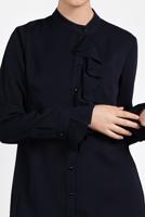 Tesettür giyim LACİVERT ALVİNA YAKASI FIRFIR DETAYLI BLUZ 4459