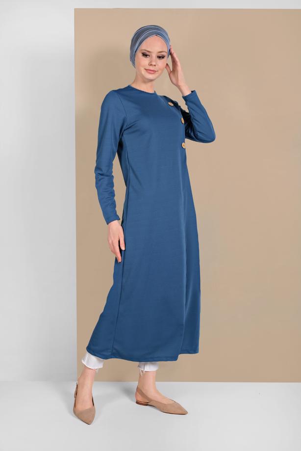 Vêtements hijab  ASYMMETRICAL BUTTONED TUNIC 4616  - TRENDTESETTÜR