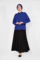 Tesettür giyim LACİVERT ALVİNA KLASİK BLUZ 4887