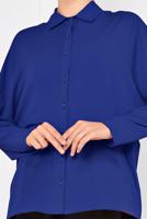 Tesettür giyim LACİVERT ALVİNA KLASİK BLUZ 4887