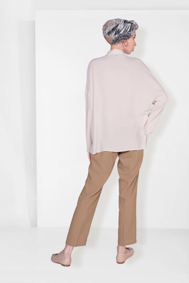 Hijab clothing ECRU ALVINA CLASSIC BLOUSE 4887 - TRENDTESETTÜR