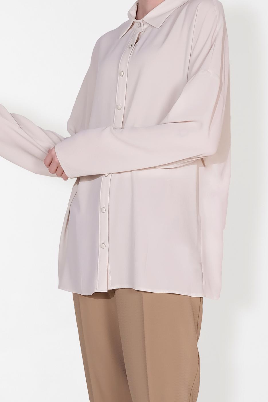 Hijab clothing ECRU ALVINA CLASSIC BLOUSE 4887