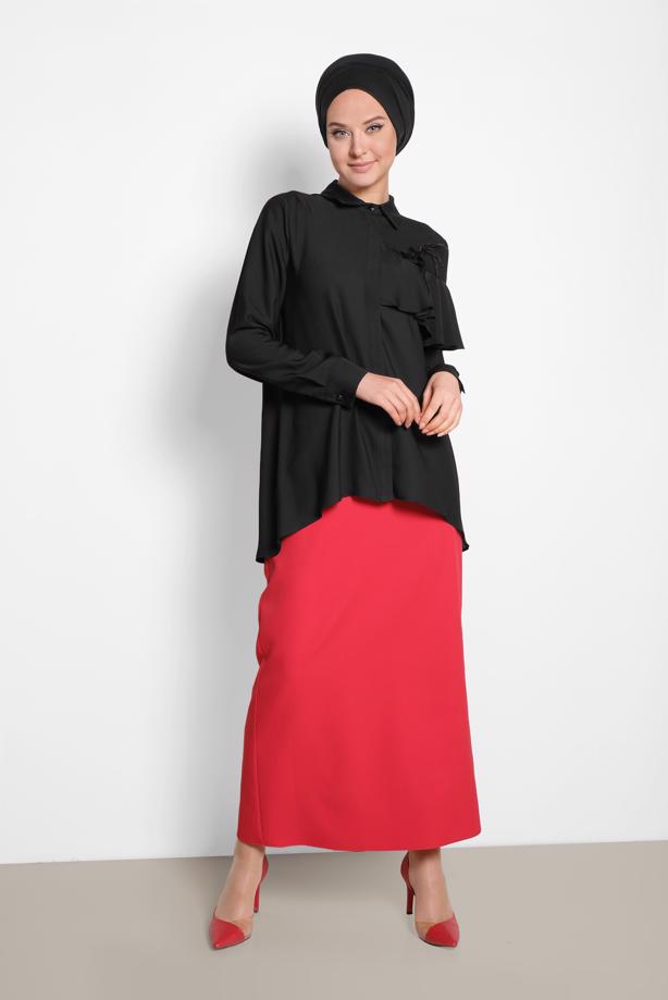 Tesettür giyim  ALVİNA FIRFIR DETAYLI BLUZ 4917 - TRENDTESETTÜR