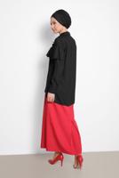 Tesettür giyim SİYAH ALVİNA FIRFIR DETAYLI BLUZ 4917