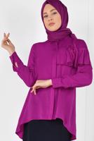Hijab clothing FUCHSIA ALVINA RUFFLED BLOUSE 4917 