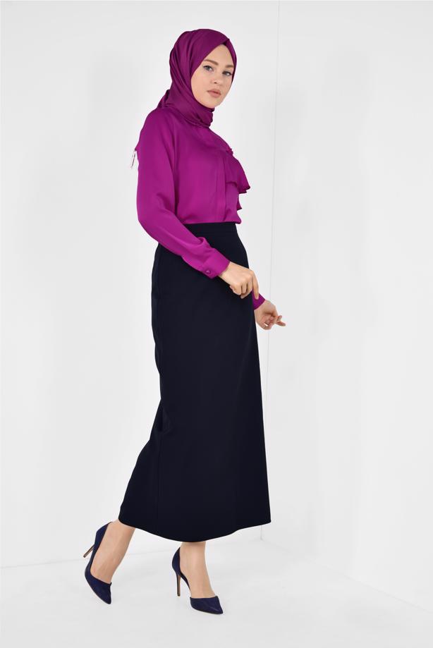 Hijab clothing FUCHSIA ALVINA RUFFLED BLOUSE 4917  - TRENDTESETTÜR