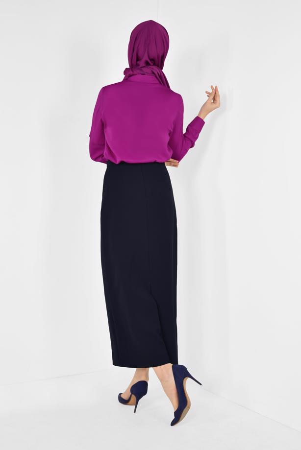 Hijab clothing FUCHSIA ALVINA RUFFLED BLOUSE 4917  - TRENDTESETTÜR