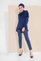 Hijab clothing NAVY BLUE ALVINA RUFFLED BLOUSE 4917 