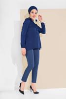 Hijab clothing NAVY BLUE ALVINA RUFFLED BLOUSE 4917 
