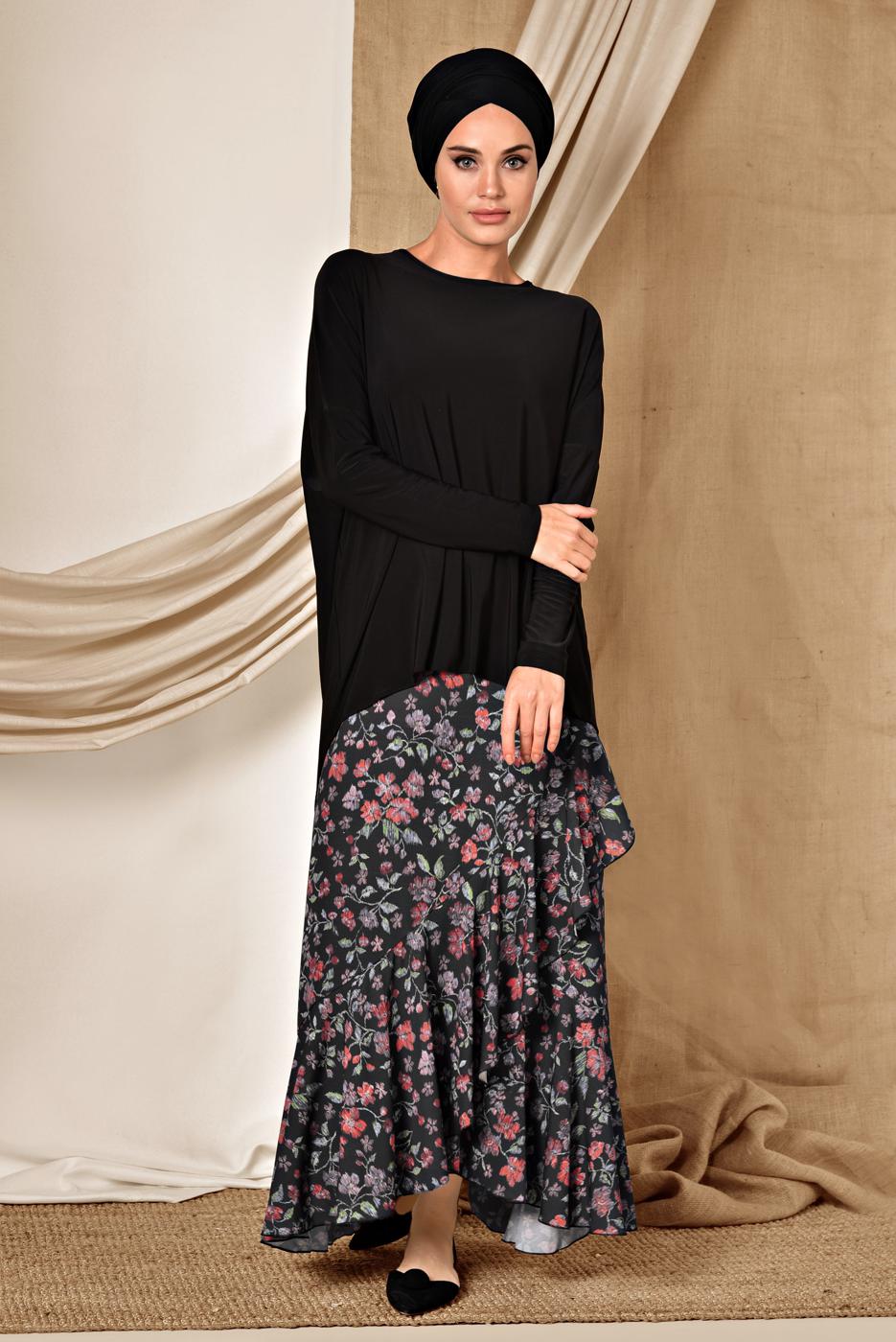 Tesettür giyim SİYAH ALVİNA SALAŞ BLUZ 4919