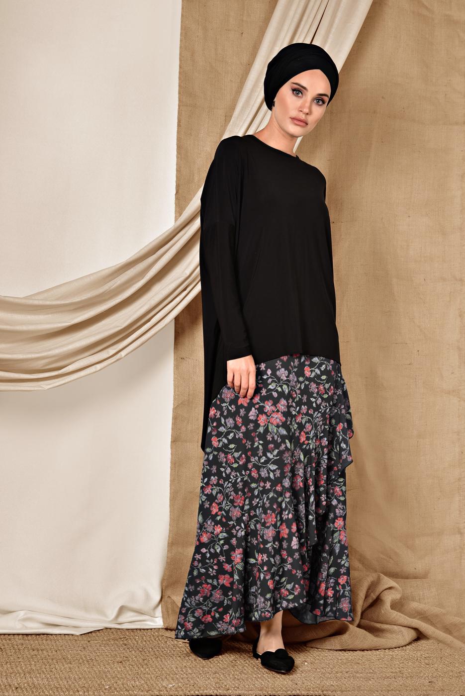 Tesettür giyim SİYAH ALVİNA SALAŞ BLUZ 4919