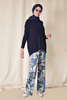 Tesettür giyim LACİVERT ALVİNA SALAŞ BLUZ 4919