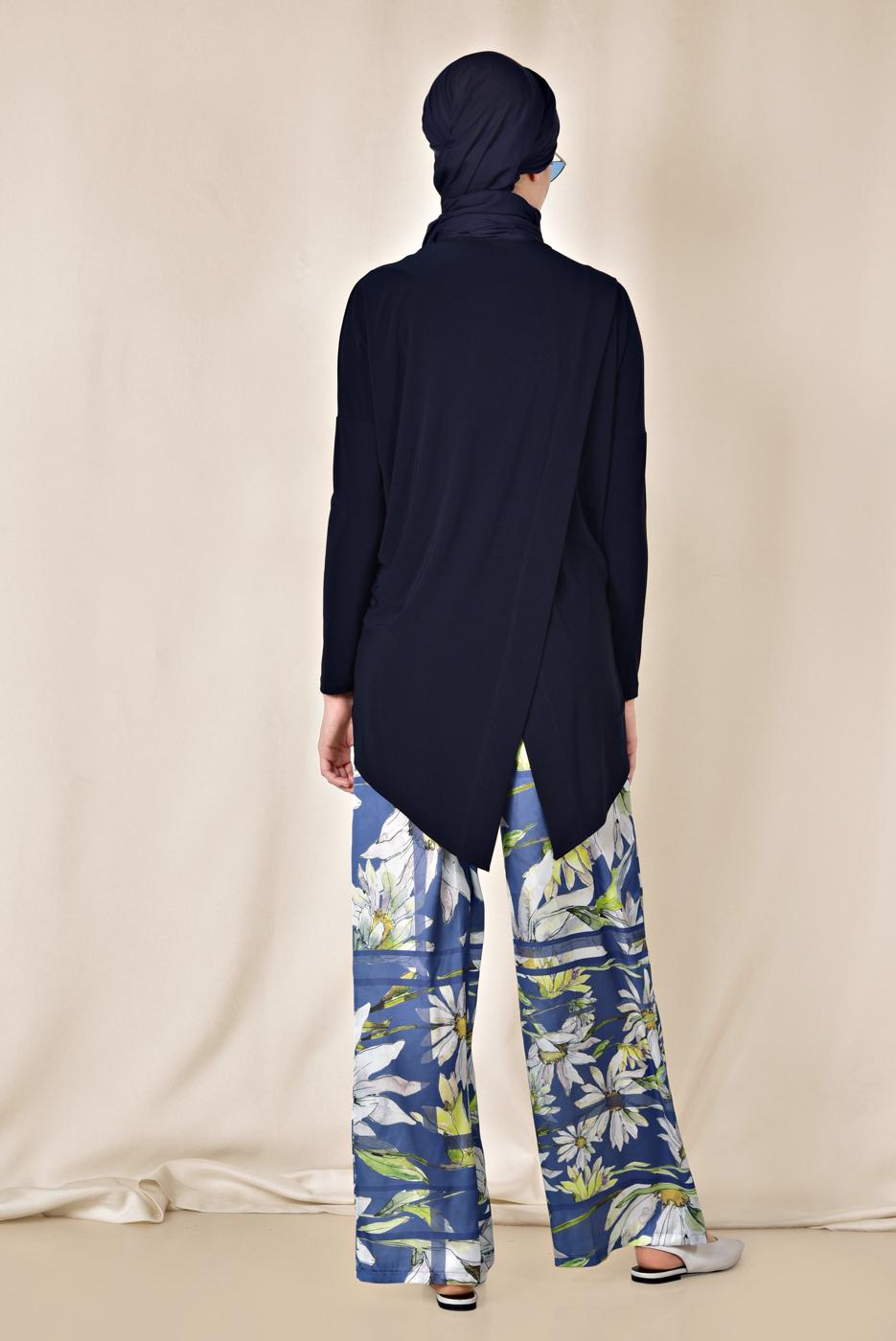 Tesettür giyim LACİVERT ALVİNA SALAŞ BLUZ 4919