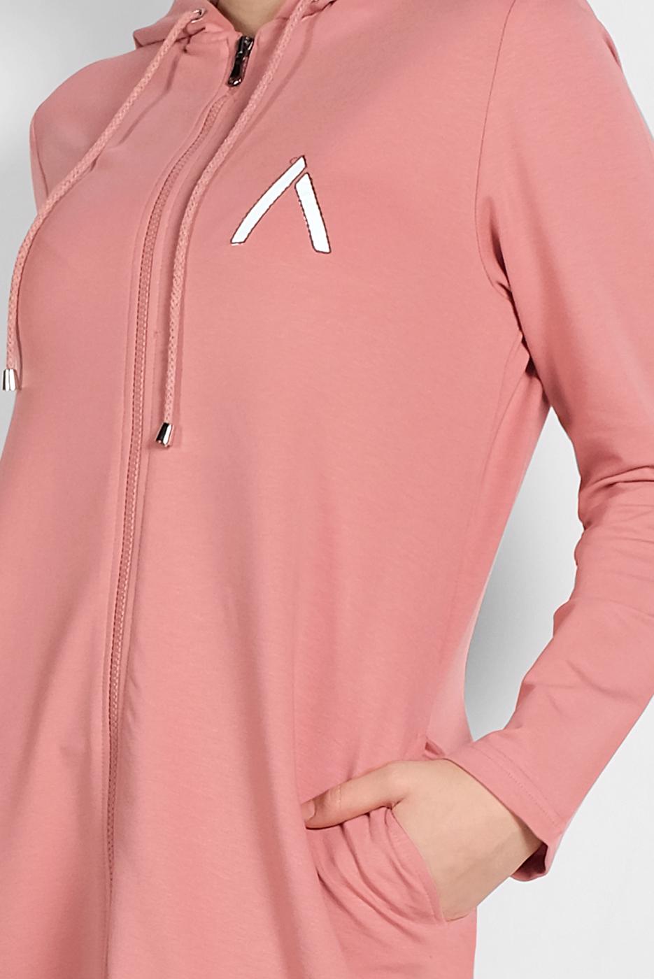 Vêtements hijab POUDRE VESTE ZIPPÉE À CAPUCHE 65815 