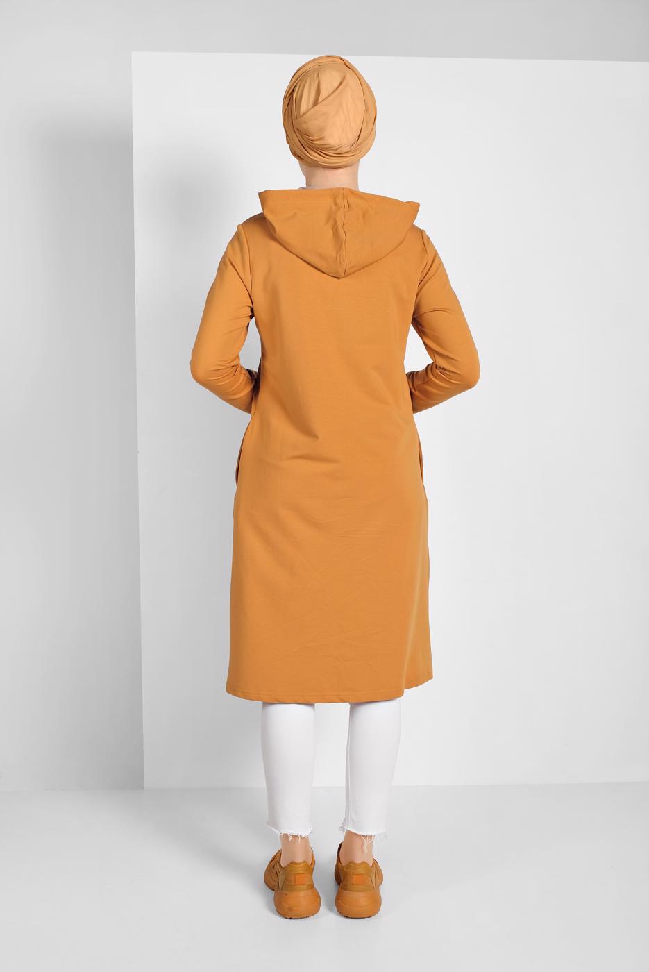 Vêtements hijab JAUNE VESTE ZIPPÉE À CAPUCHE 65815 