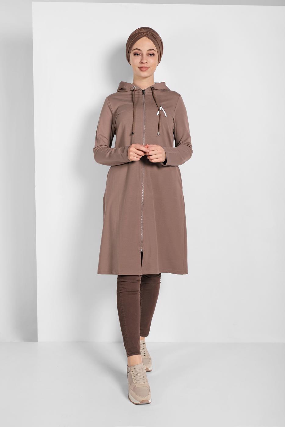 Vêtements hijab VISON VESTE ZIPPÉE À CAPUCHE 65815 