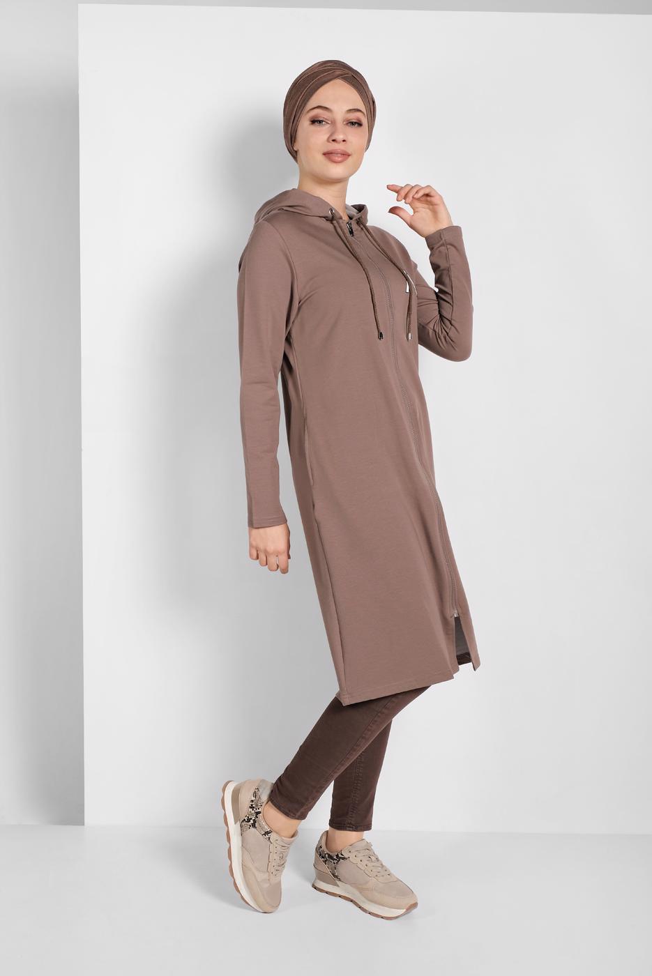 Vêtements hijab VISON VESTE ZIPPÉE À CAPUCHE 65815 