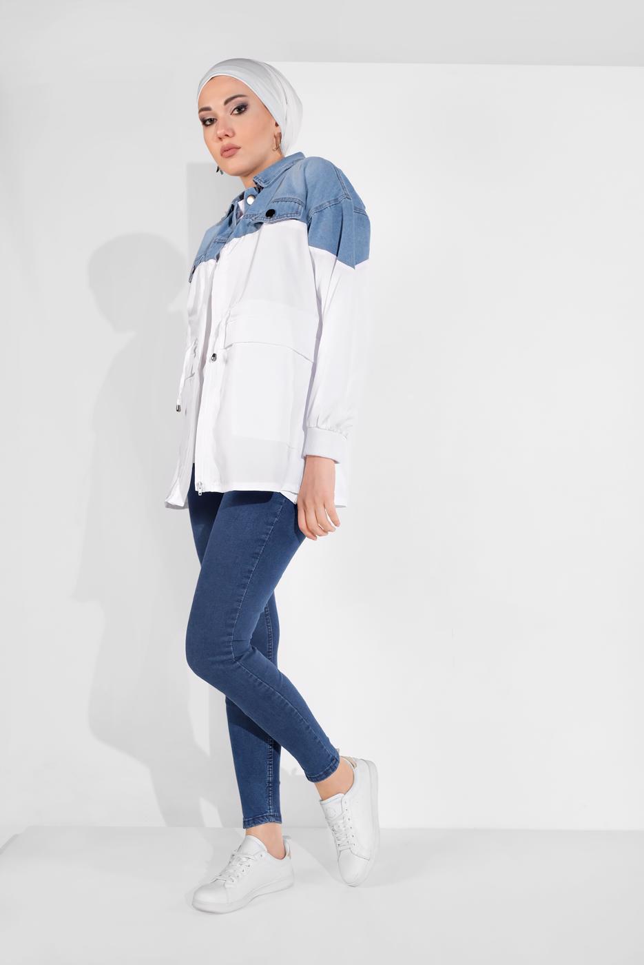 Hijab clothing NAVY BLUE DENIM JACKET 59