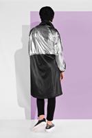 Tesettür giyim SİYAH HOLOGRAM DETAYLI FERMUARLI CEKET 0352