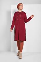 Vêtements hijab ROUGE BORDEAUX VESTE SPORT ZIPPÉE À CAPUCHE 0929 