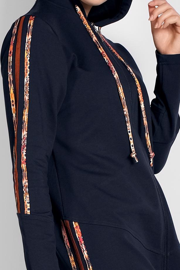 Tesettür giyim LACİVERT KAPÜŞONLU EŞOFMAN CEKET 0929 - TRENDTESETTÜR