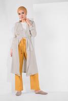 Hijab clothing BEIGE BELTED OPEN-FRONT JACKET 1875 