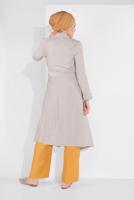 Hijab clothing BEIGE BELTED OPEN-FRONT JACKET 1875 