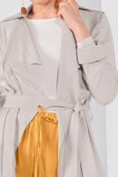 Hijab clothing BEIGE BELTED OPEN-FRONT JACKET 1875 