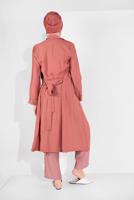 Hijab clothing ORANGE BELTED OPEN-FRONT JACKET 1875 