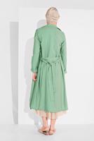 Tesettür giyim YEŞİL KUŞAKLI GİYÇIK 1875