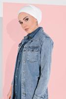 Vêtements hijab BLEU MARINE VESTE JEAN EN COTON 3260 