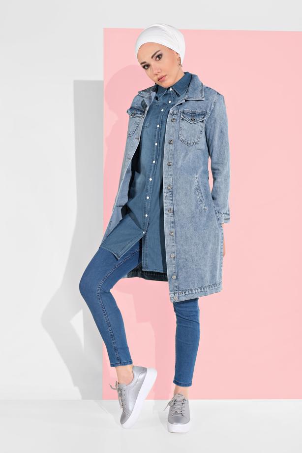 Vêtements hijab  COTTON DENIM JACKET 3260  - TRENDTESETTÜR