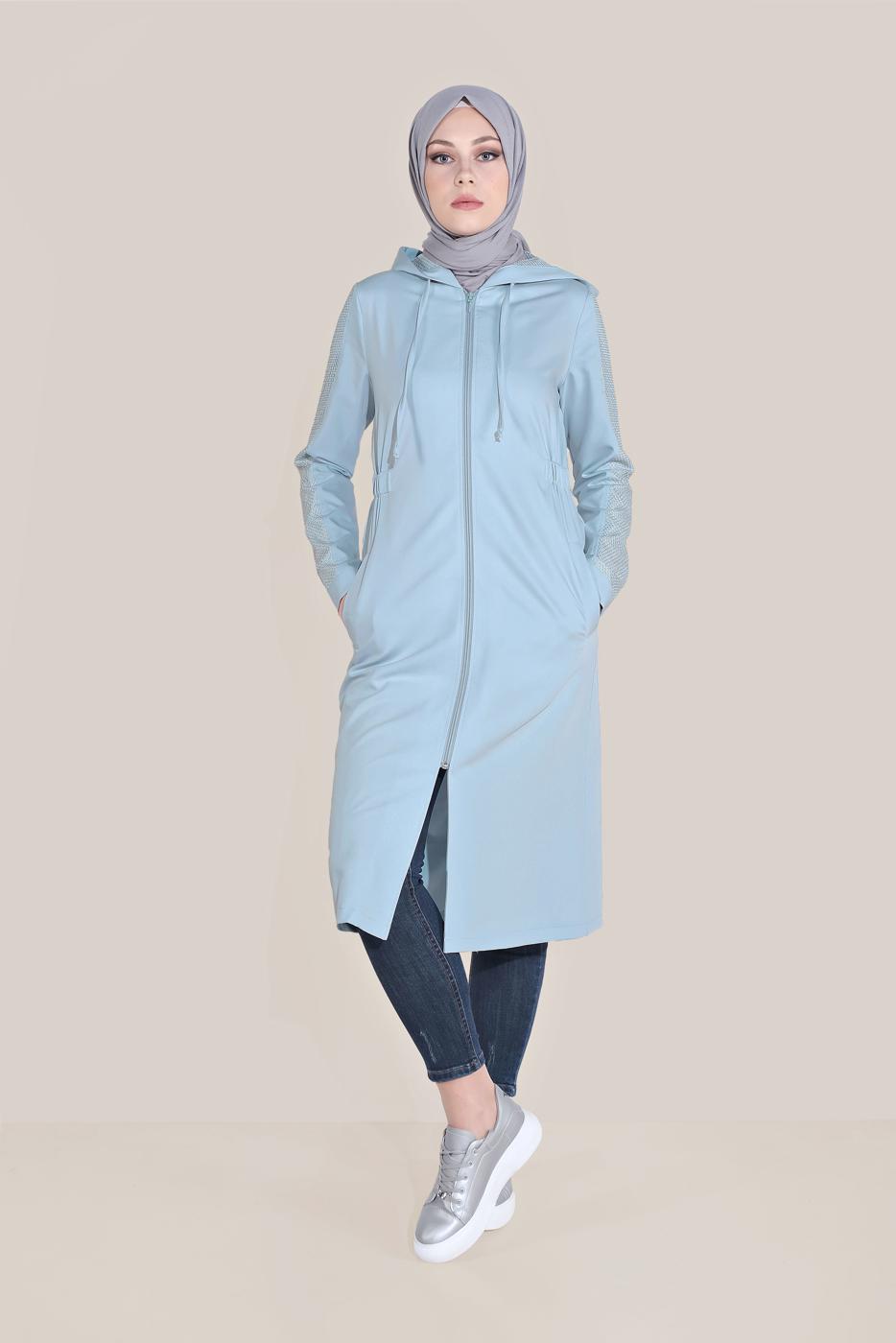 Tesettür giyim MAVİ ALVİNA FİLE DETAYLI GİY ÇIK 40666
